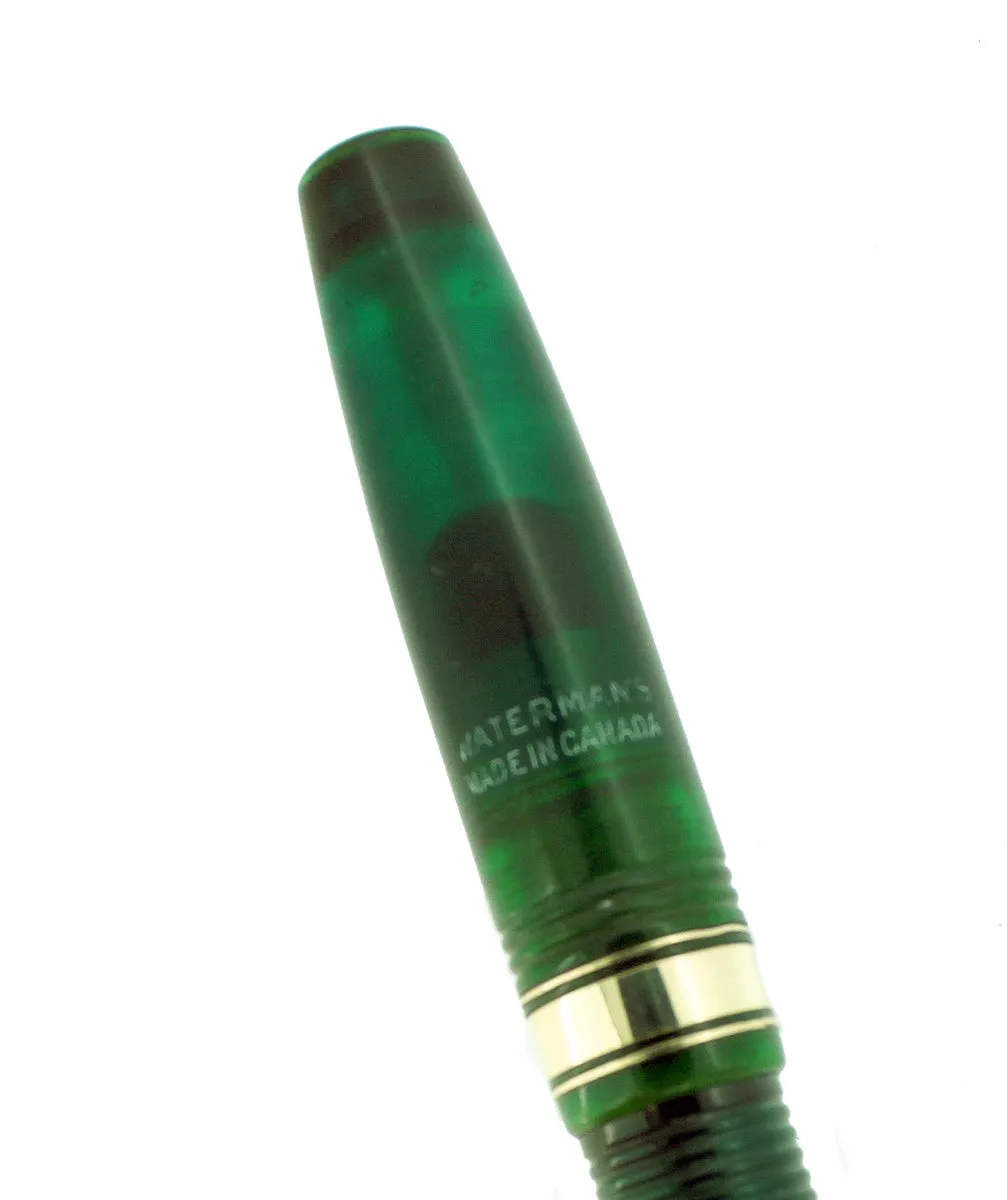 1940 WATERMAN 100 HUNDRED YEAR TRANSPARENT GREEN RIBBED PENCIL