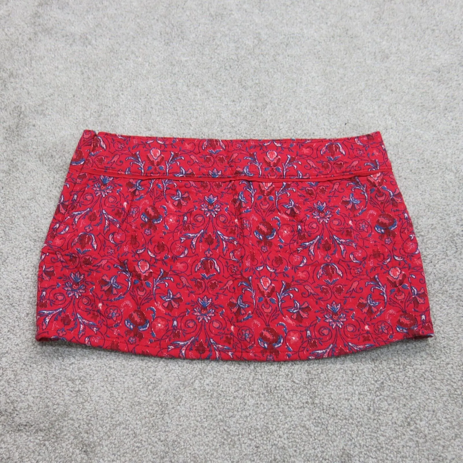 Abercrombie & Fitch Womens Floral Straight & Pencil Skirt Pocket Logo Red SZ 10