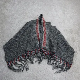 Abercrombie Womens Cardigan Poncho Sweater Knitted Open Front Gray Size Small