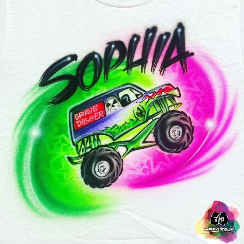 Airbrush Grave Digger Shirt Design