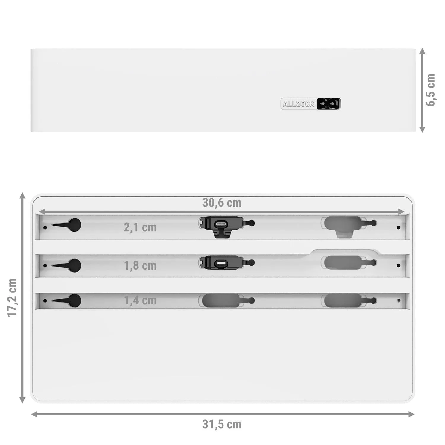 ALLDOCK Wireless FAMILY Aluminium Gold & White