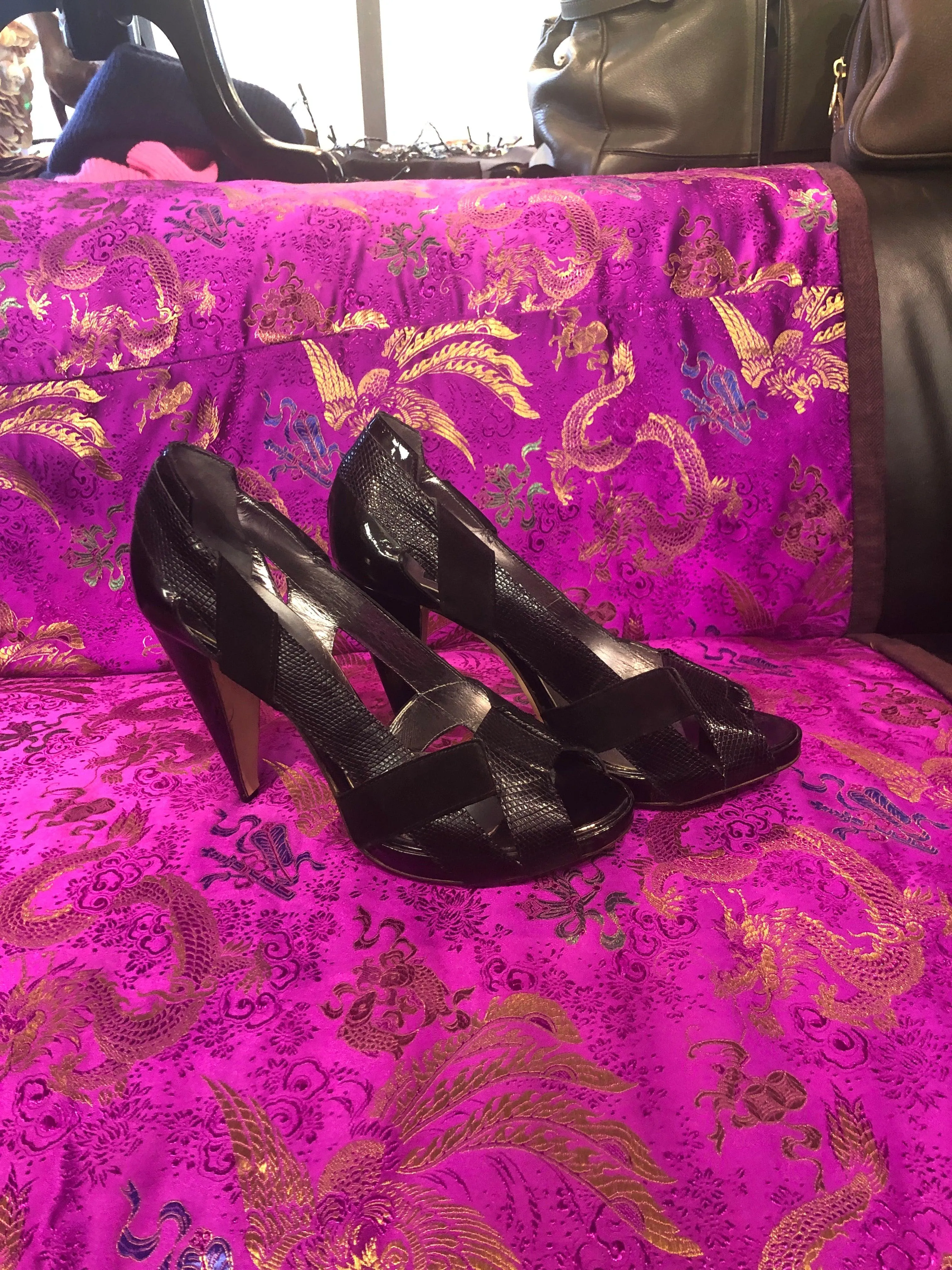 Amanda Wakeley Black Leather Heels (40) 7