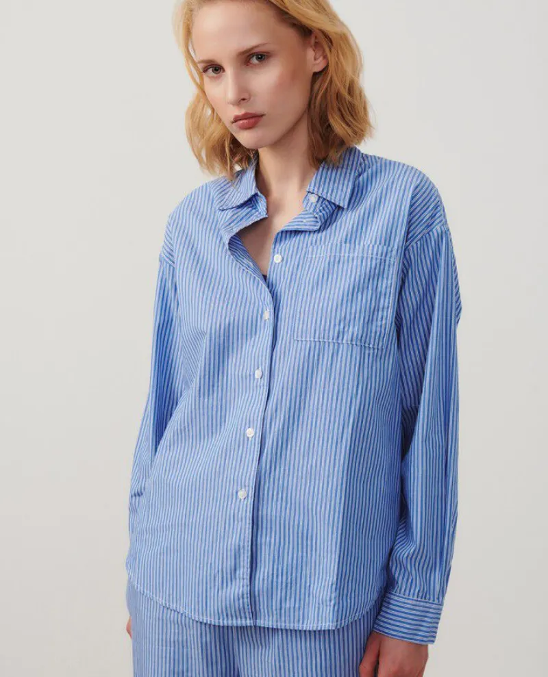 American Vintage Zatybay Blue Stripe Shirt