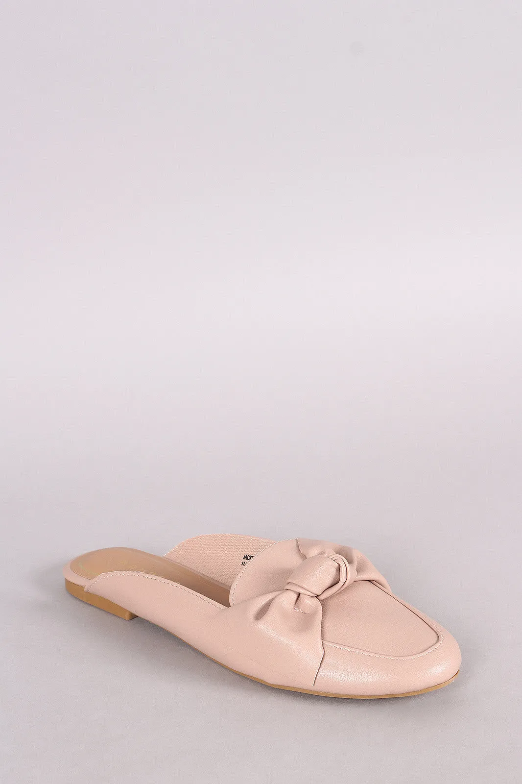 Bamboo Knotted Bow Slip On Mule Loafer