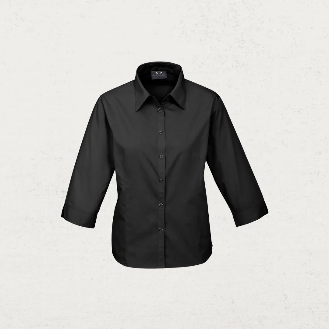 Base Poplin 3qtr Sleeve Shirt