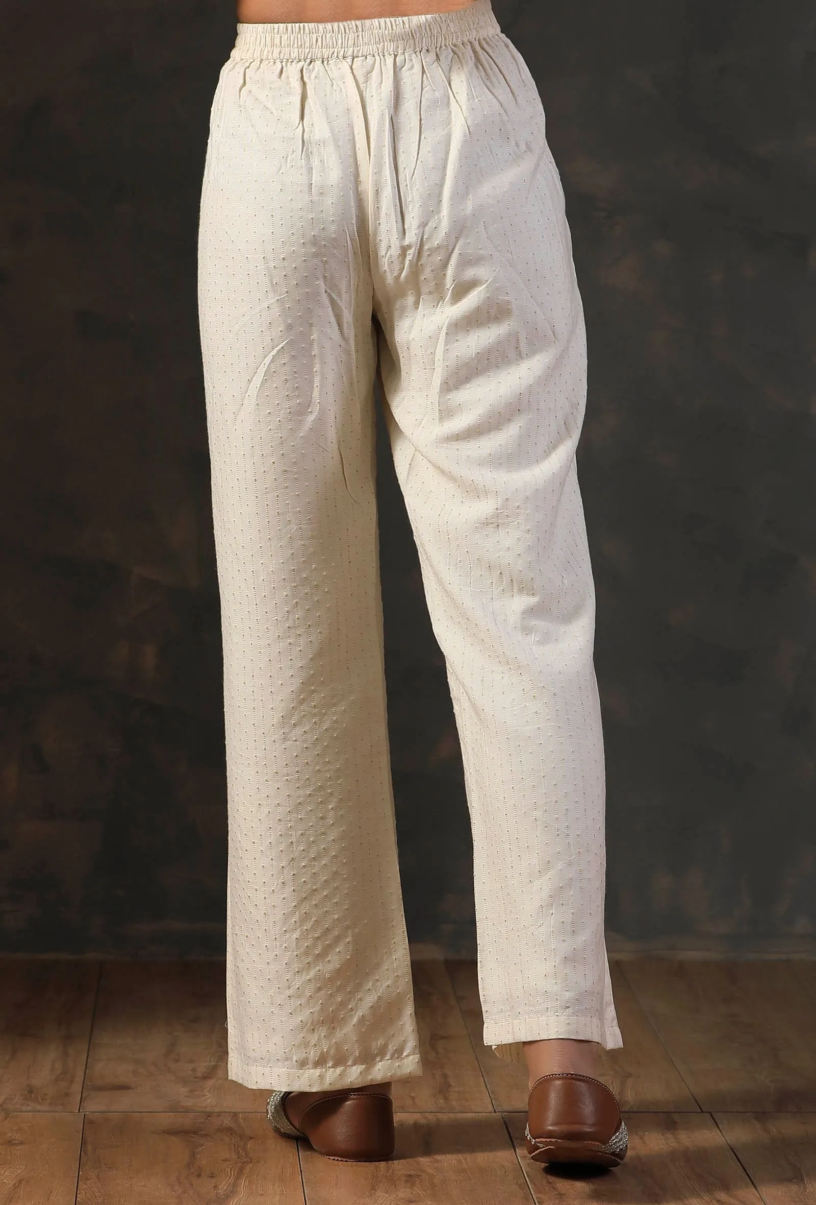 Beige Straight Pants