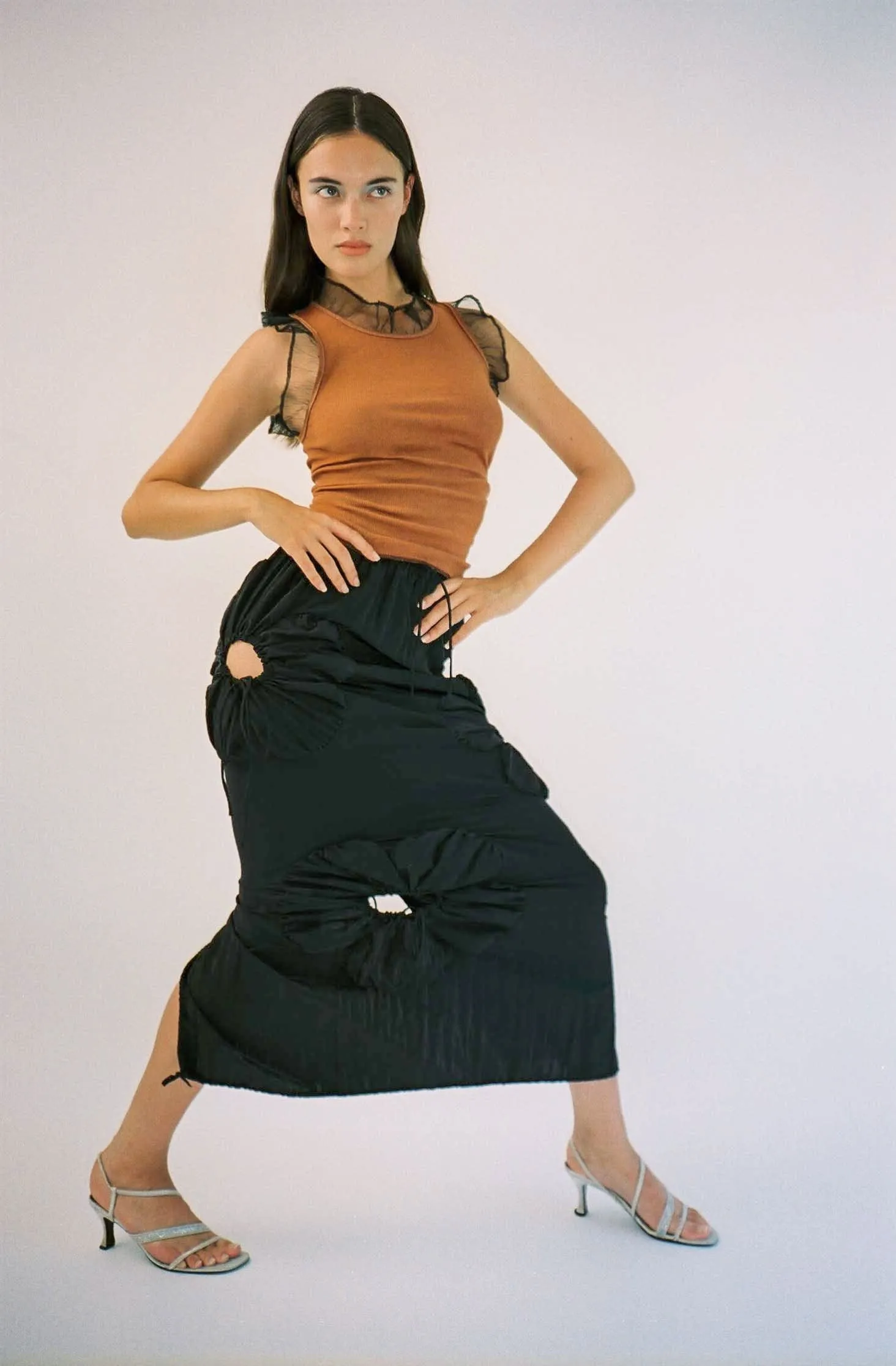 Black Flower Skirt