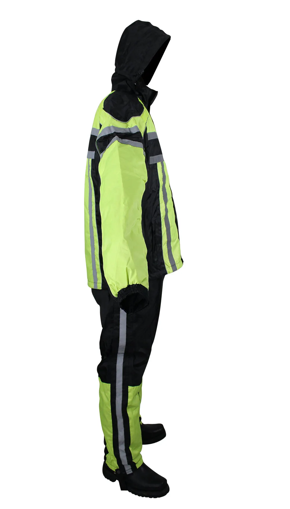 Black/Flourescent Textile Two-Piece Rain Suit By Dream Apparel®