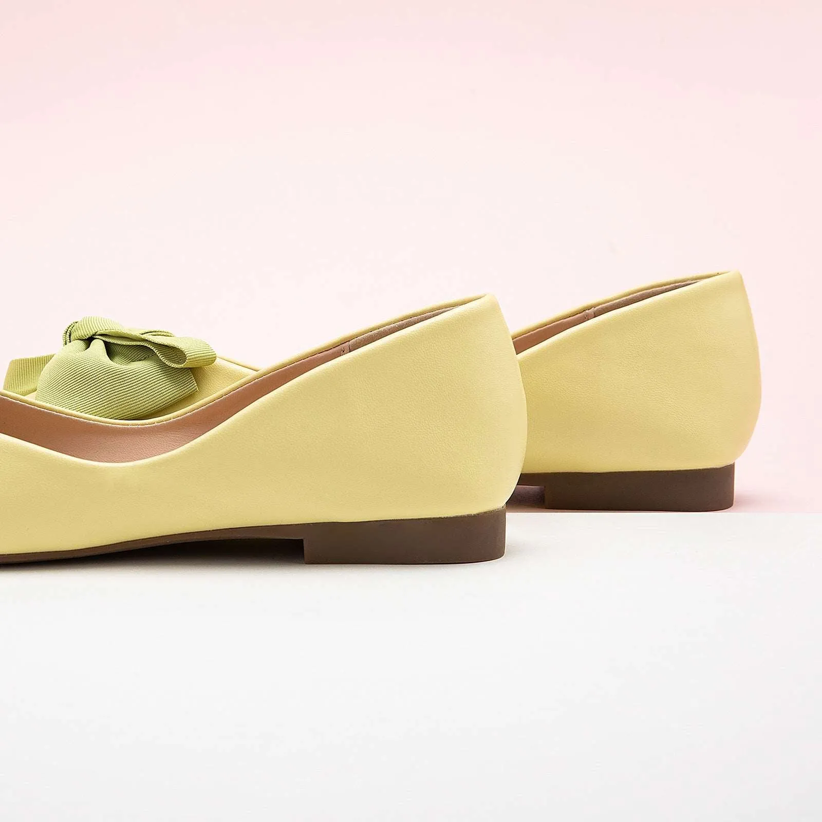 Bowknot Square Flats Soft Leather