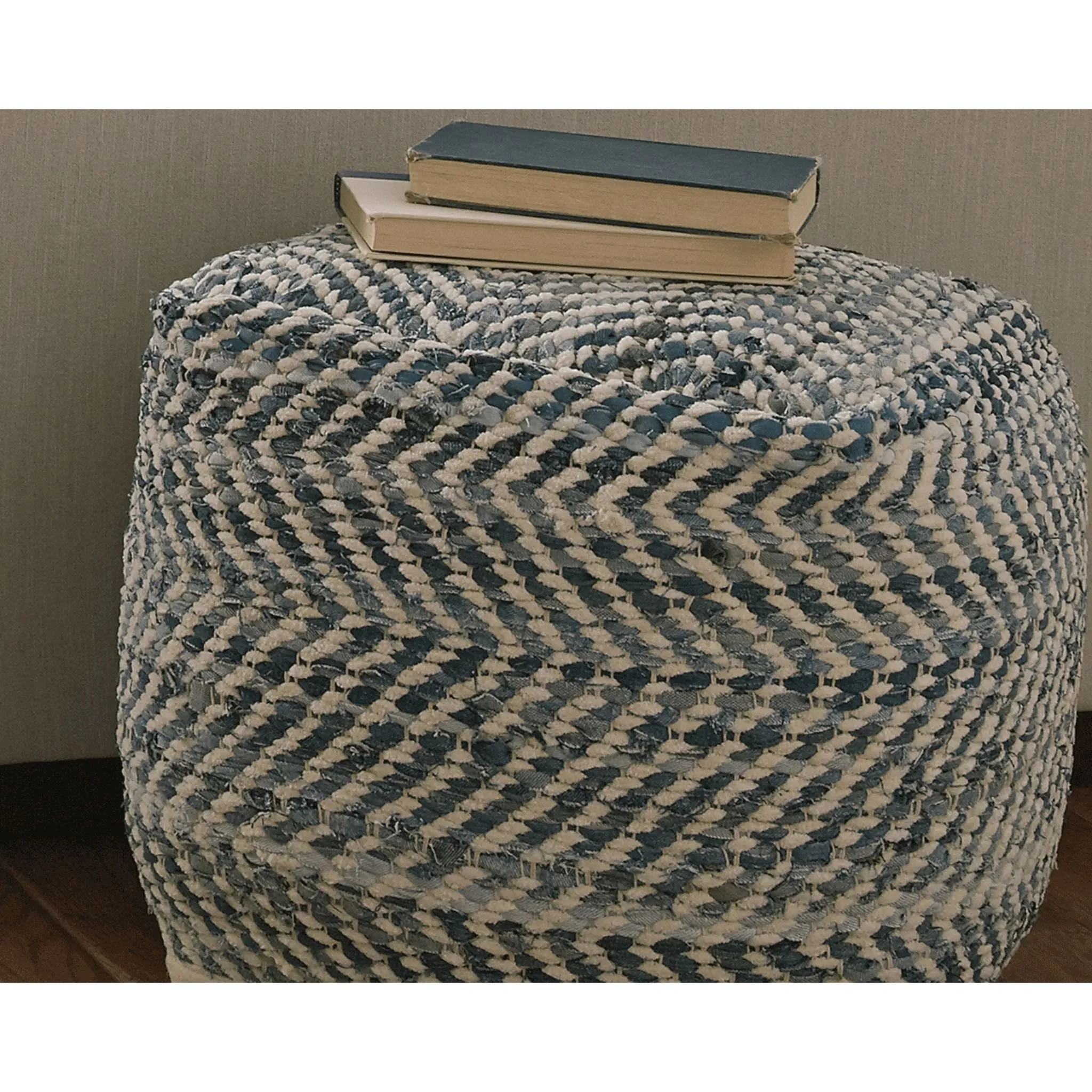 Chevron Pouf