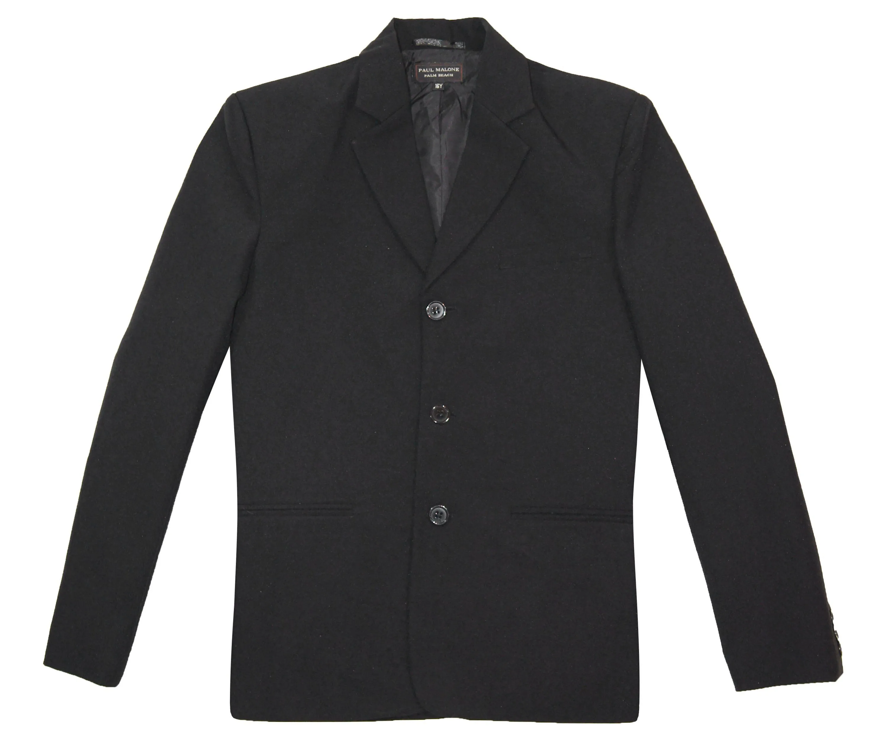 Classic Black Boys 3-Button Suit Jacket by Paul Malone