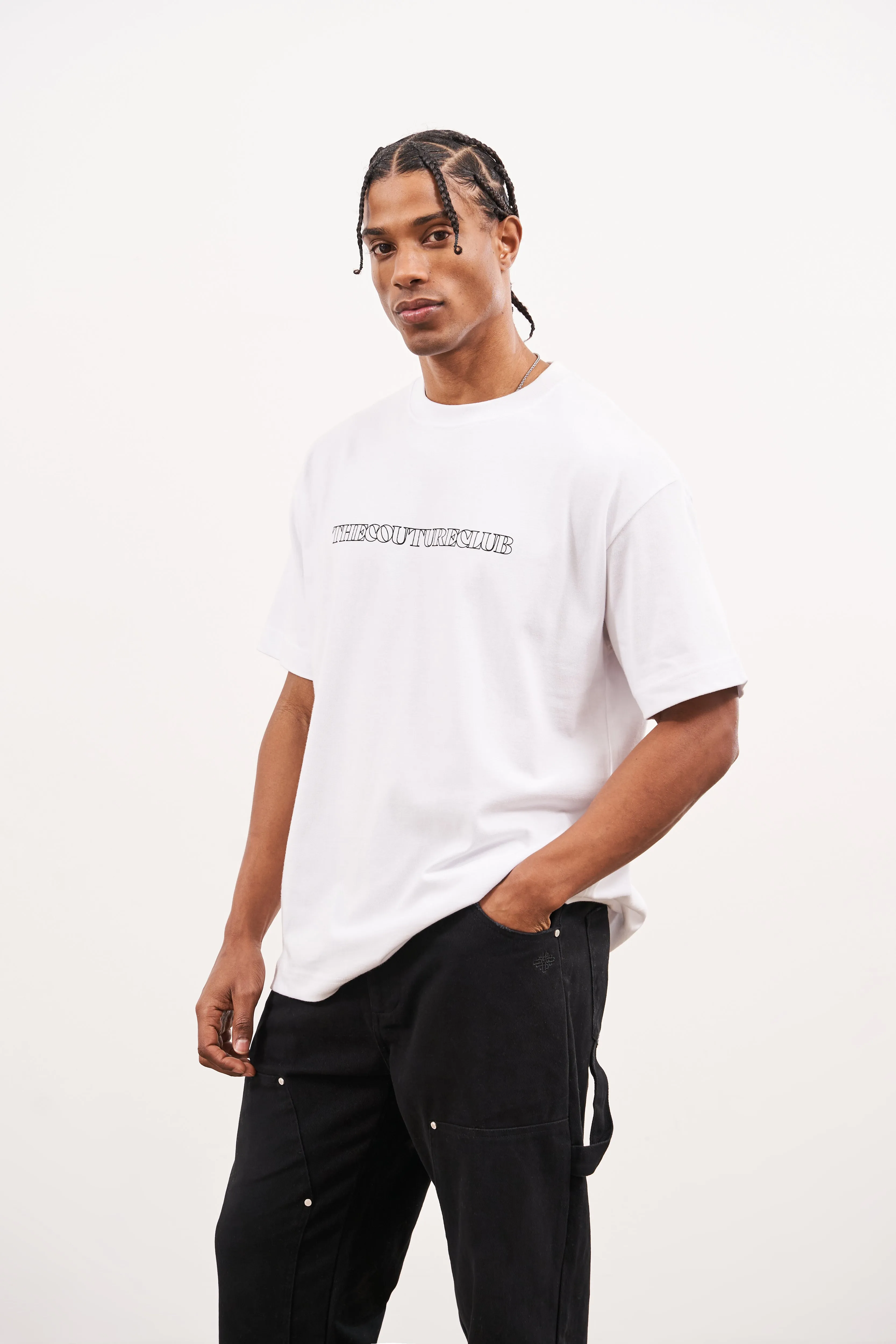 COPYRIGHT OUTLINE PRINT T-SHIRT - WHITE