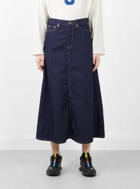 Denim 5-Pocket Maxi Skirt Blue Indigo