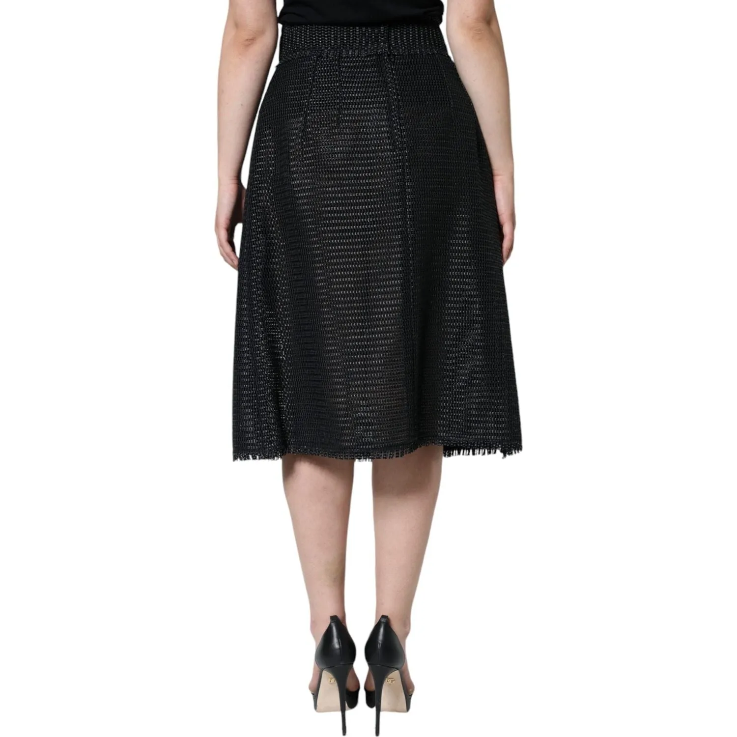 Dolce & Gabbana Black Viscose High Waist Pencil Cut Skirt