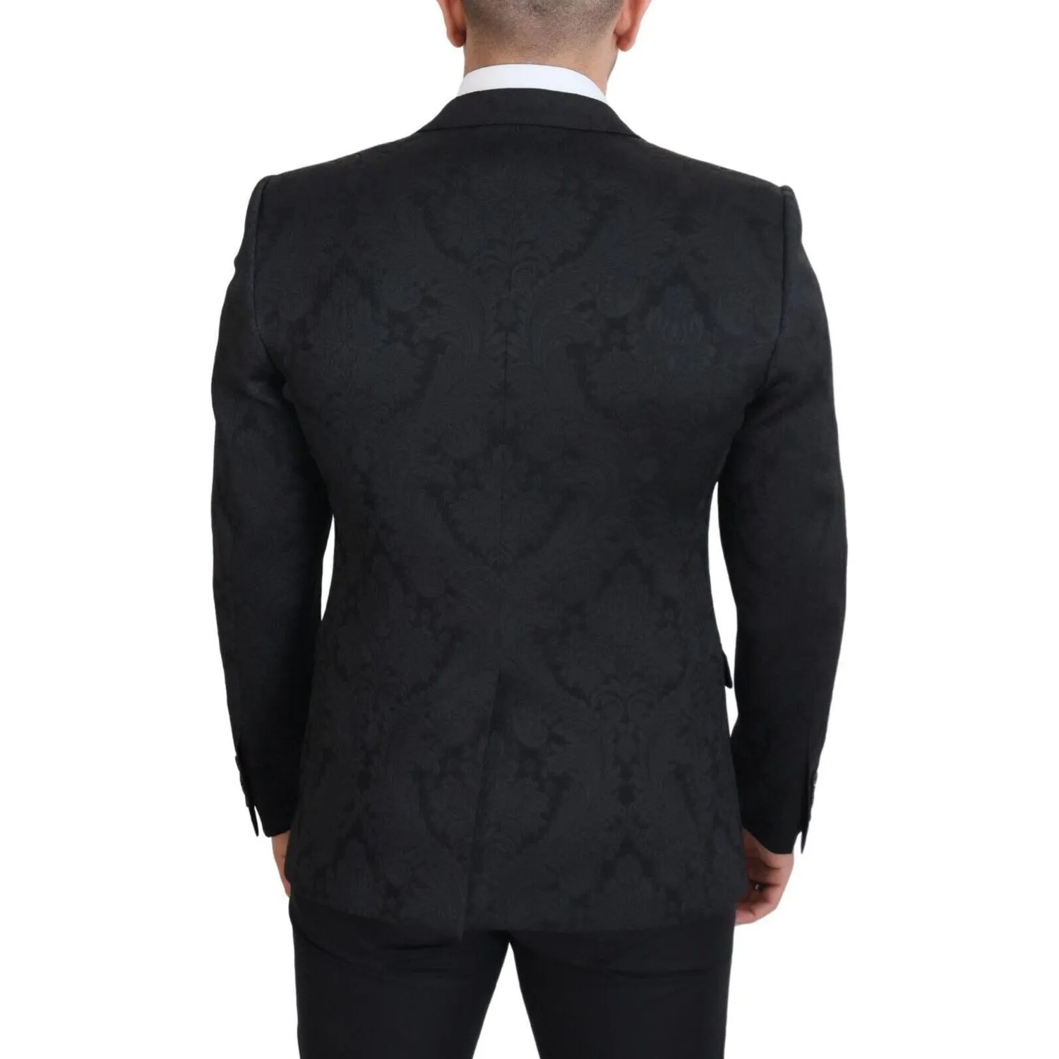 Dolce & Gabbana Elegant Black Martini Suit Jacket & Vest Ensemble