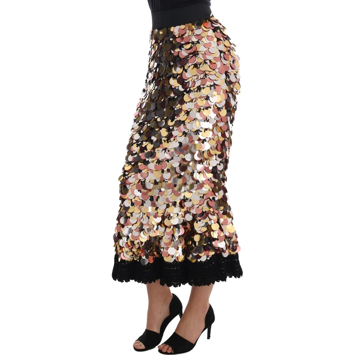 Dolce & Gabbana Sequin Embellished High-Waist Pencil Skirt