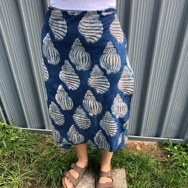 Fair Trade Ethical Cotton Mud Resistant Print Wrap Skirt Shell Design