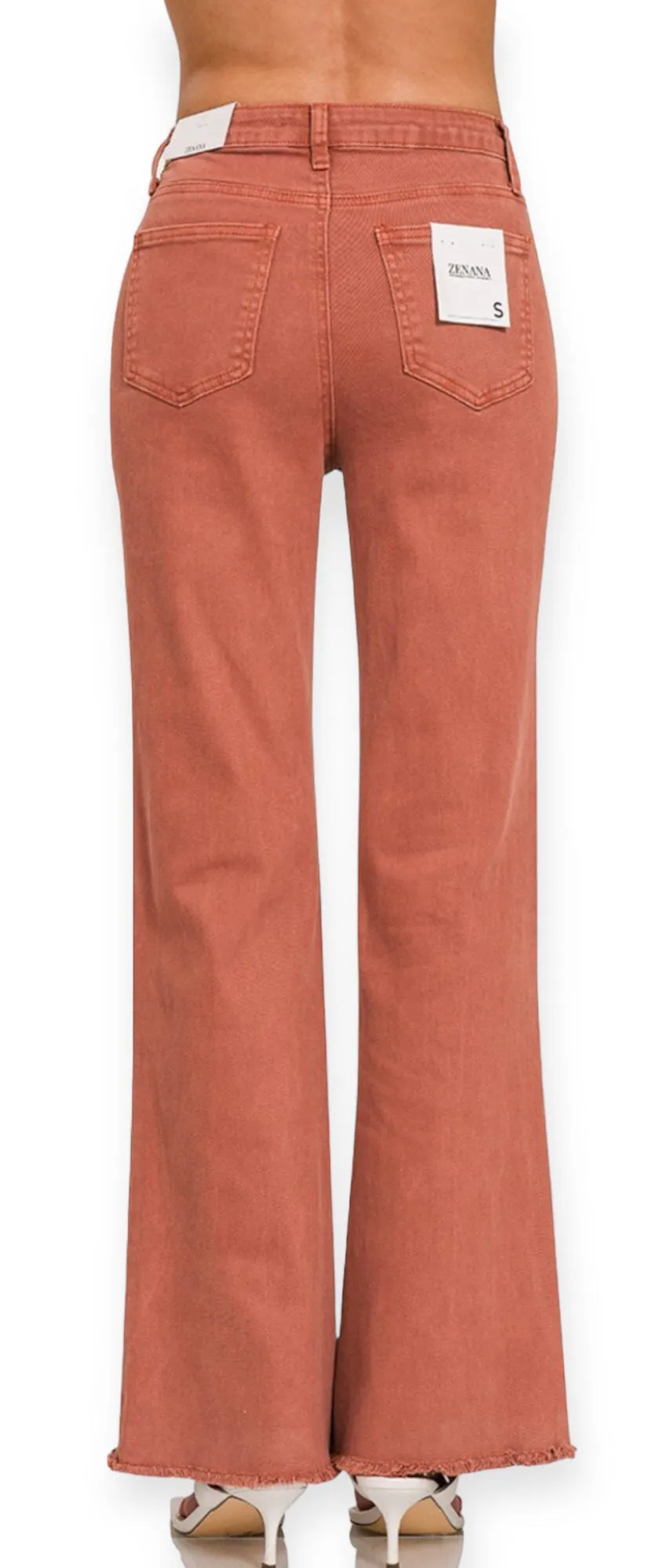 Gianna Straight Wide Pants- Rust