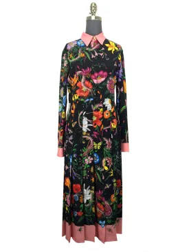 Gucci Flora Snake Print Silk Dress Size M