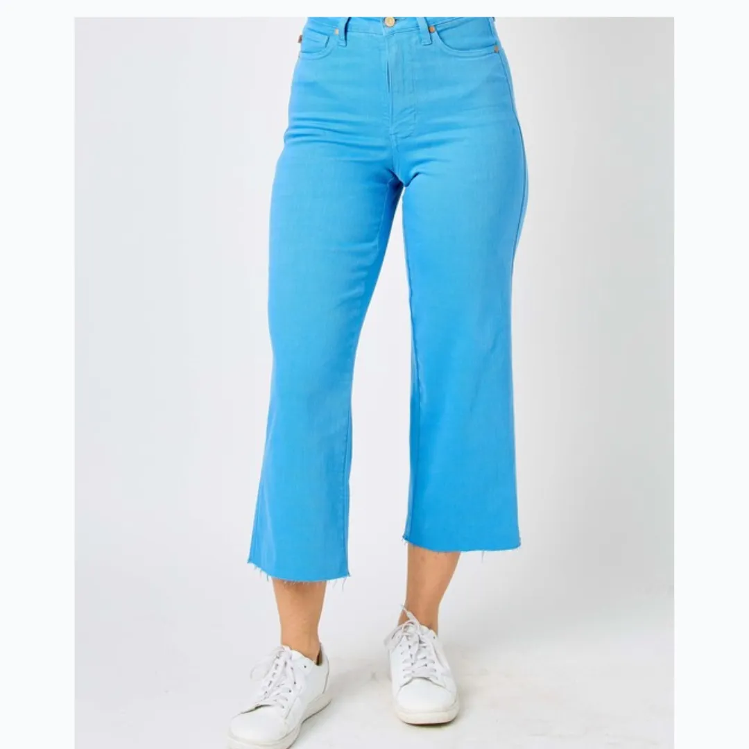 High Waisted Garment Dyed Tummy Control Judy Blues