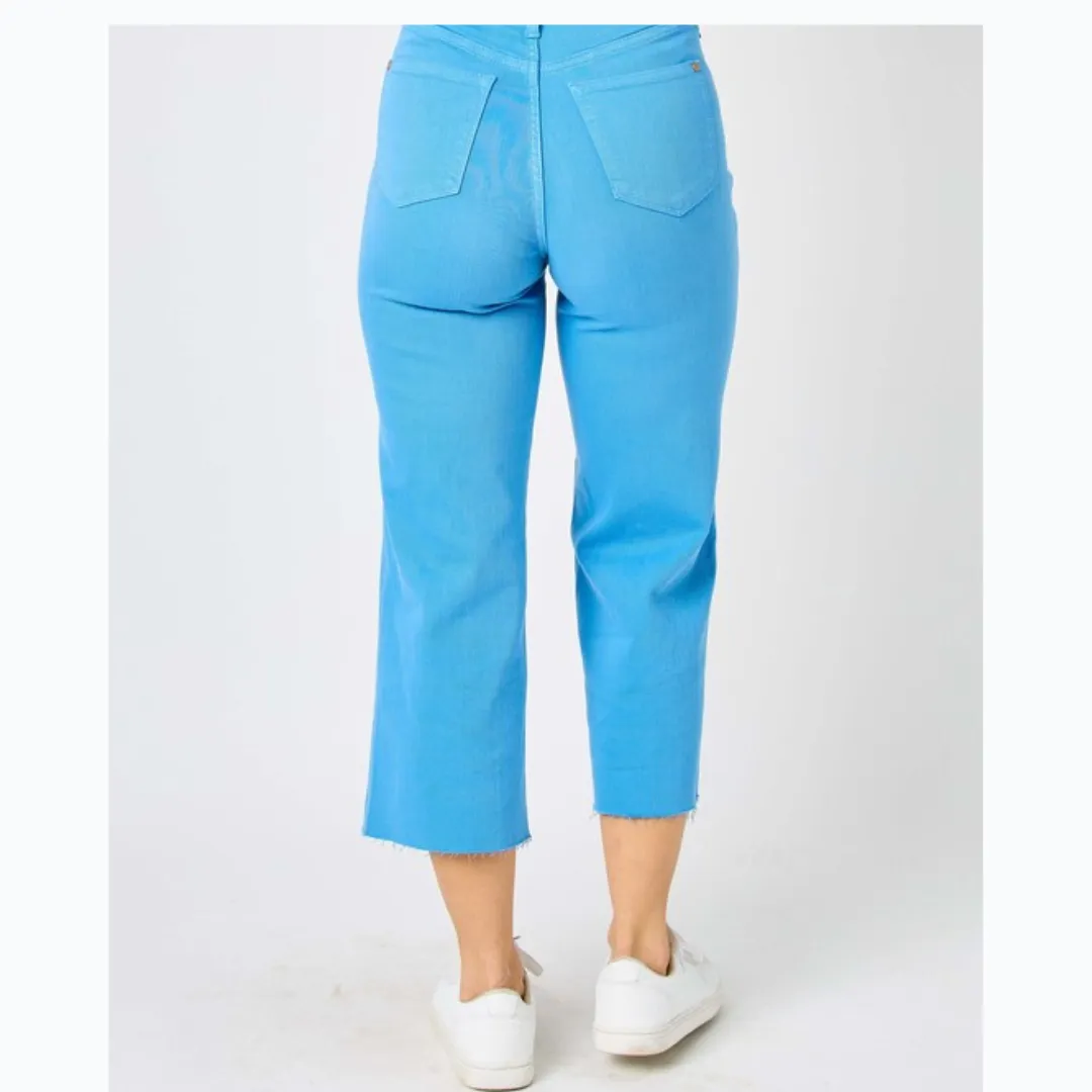 High Waisted Garment Dyed Tummy Control Judy Blues