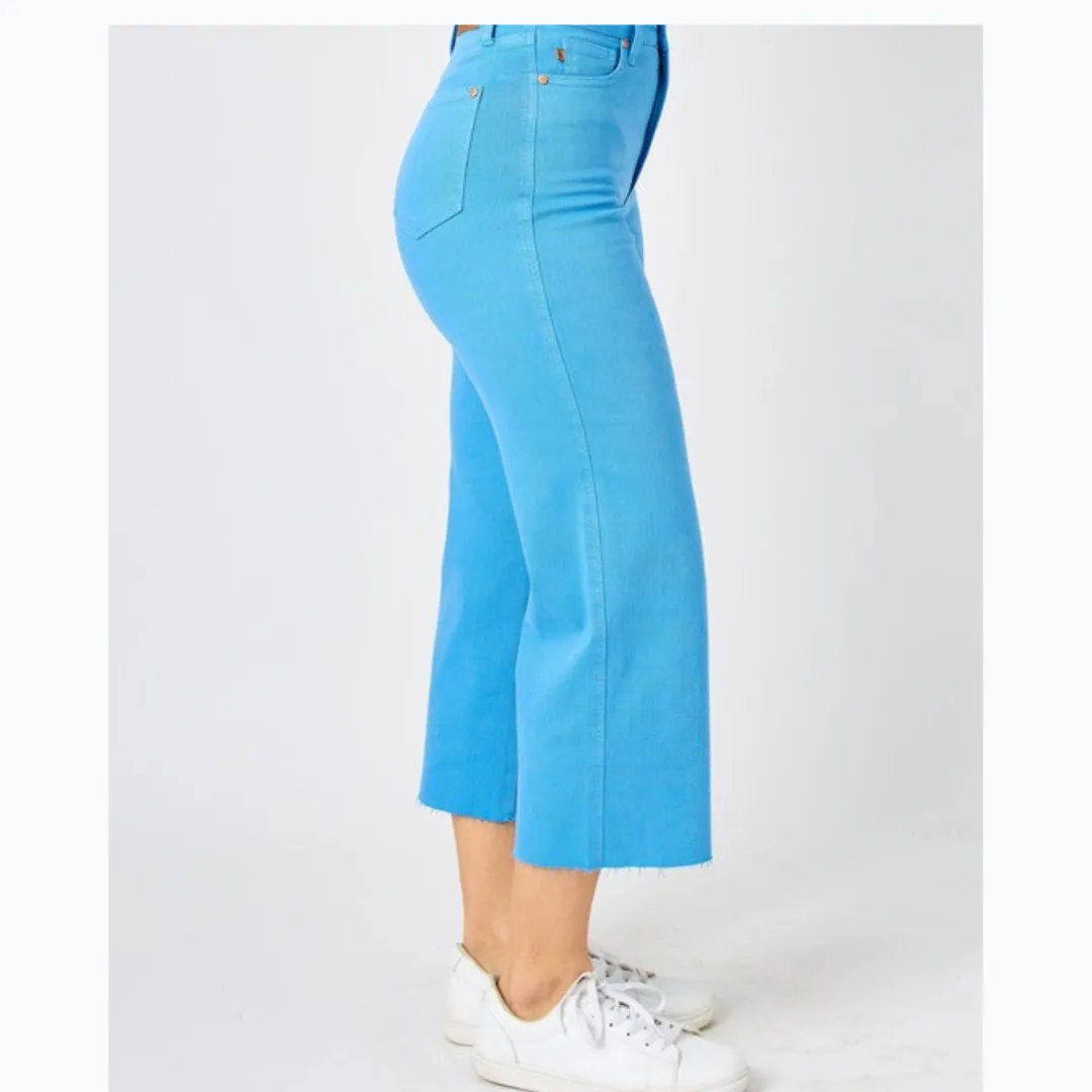 High Waisted Garment Dyed Tummy Control Judy Blues