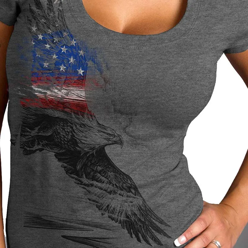 Hot Leathers GLR1529 Ladies Pencil Eagle Patriotic Short Sleeve