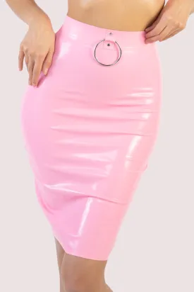 Imogen Pink Latex and Ring Pencil Skirt