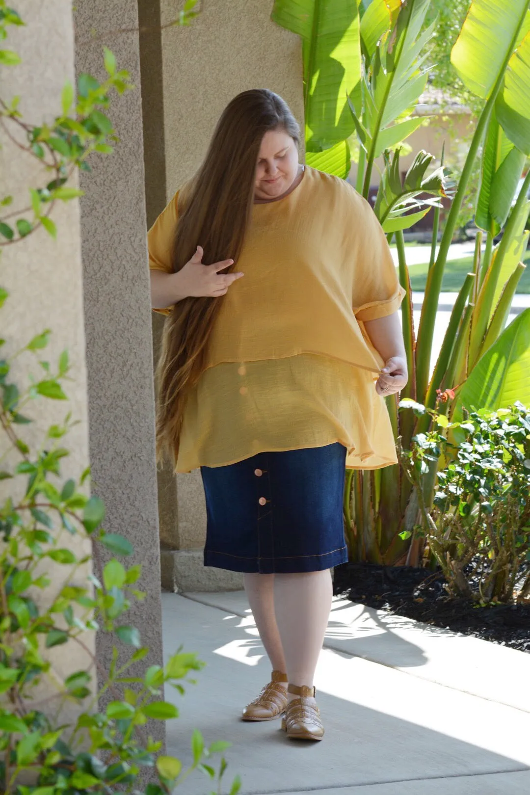 Isabel Curvy Mustard Top