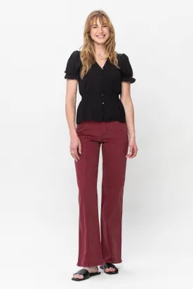 Judy Blue High Waist Burgundy Dyed Front Seam Straight