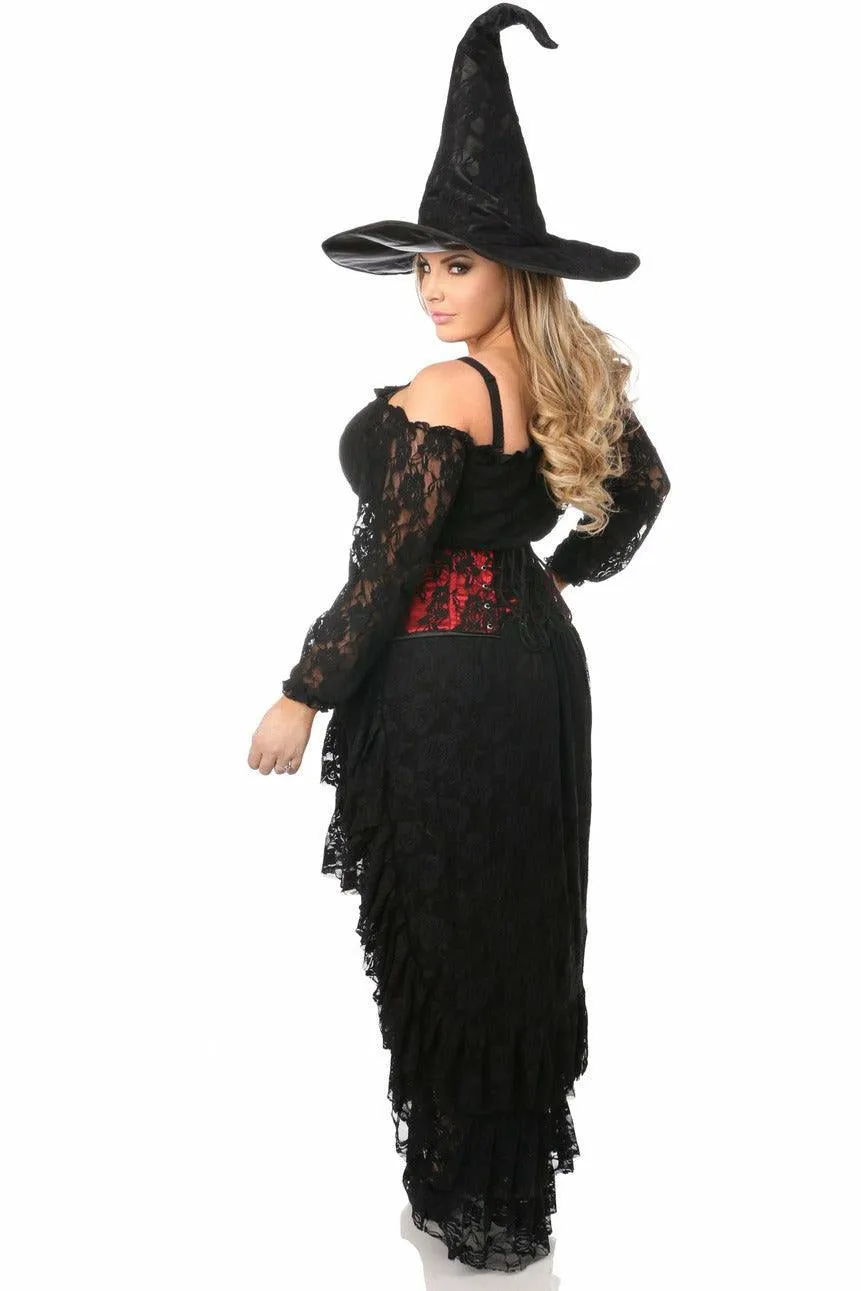 Lavish 4 PC Lace Witch Corset Costume