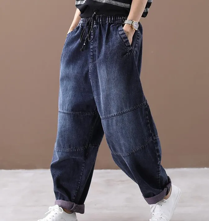 Loose Casual Women Cotton Harem Pants Wide Leg Pants SJ981106