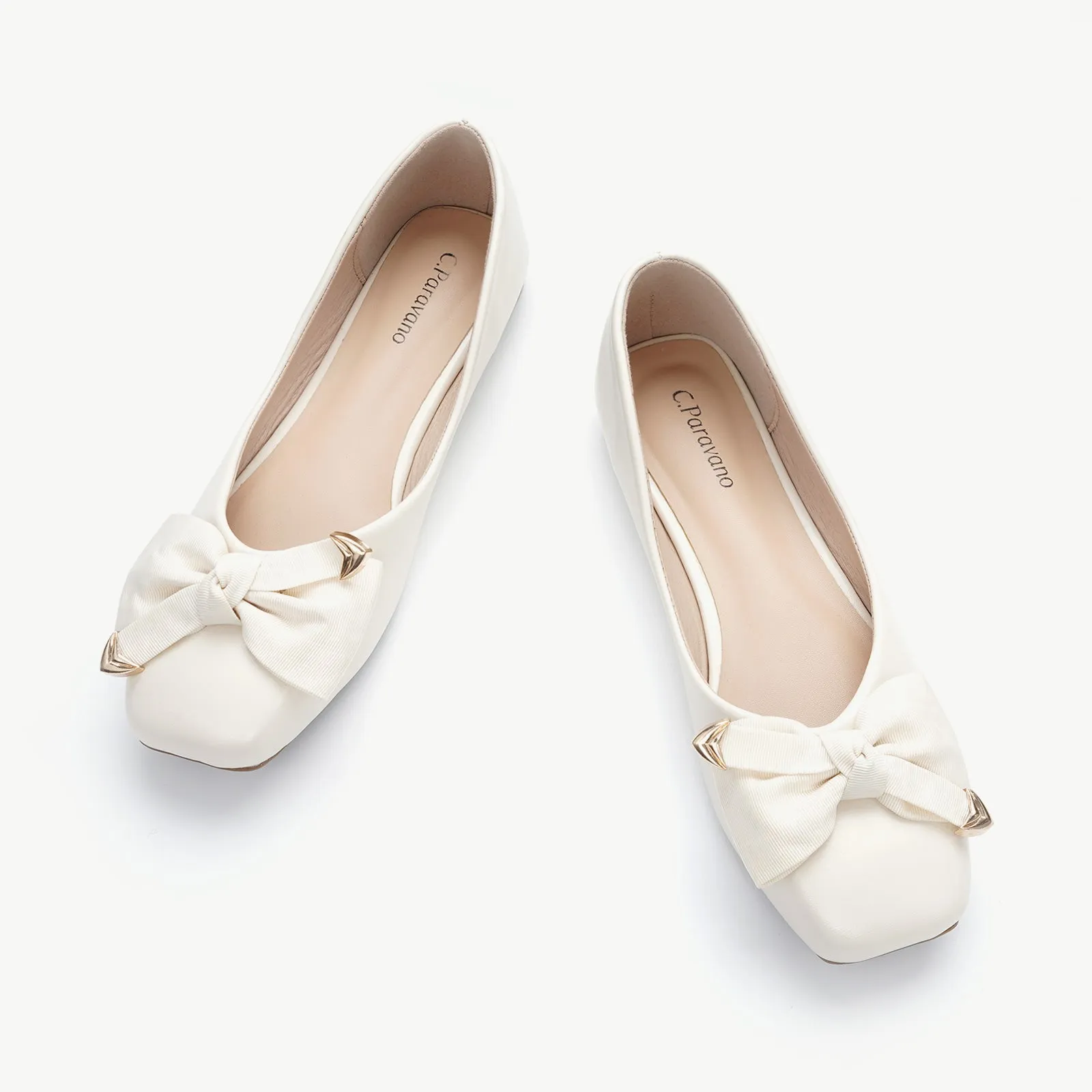 Metal Bow Ballerina Flats (Eva)