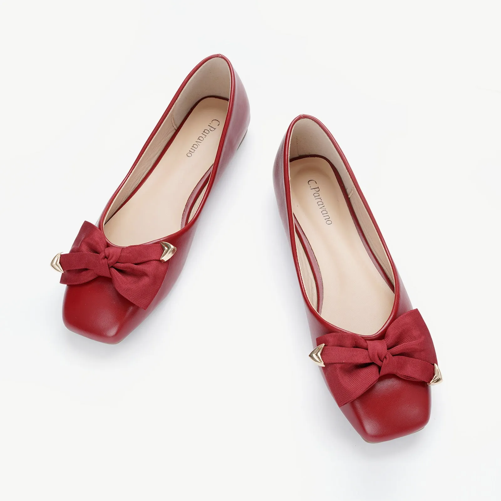 Metal Bow Ballerina Flats (Eva)