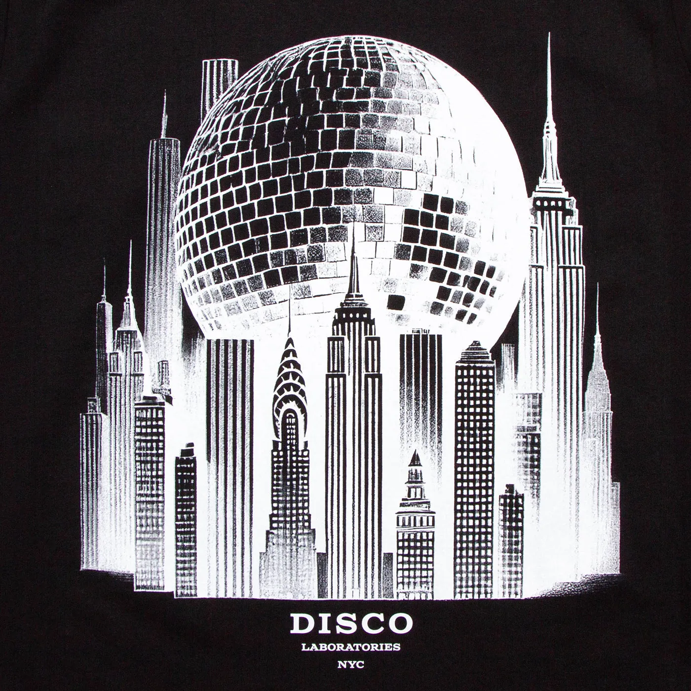 Metropolis Disco Labs NYC Front Print - Tshirt - Black