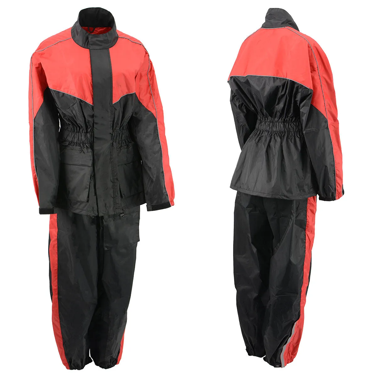 NexGen Ladies XS5001 Black and Red Water Proof Rain Suit with