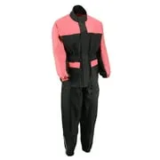 NexGen XS5031 Women's Pink and Black Water Proof Rain Suit with Cinch