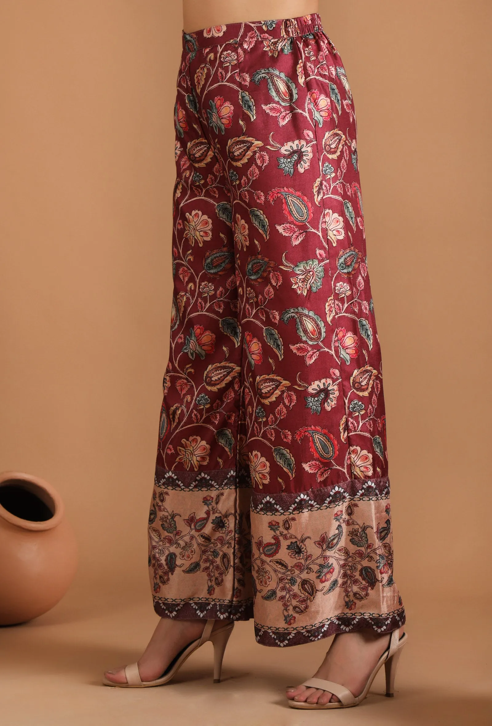 Nirali Allover Kalamkari Straight Fit Pants