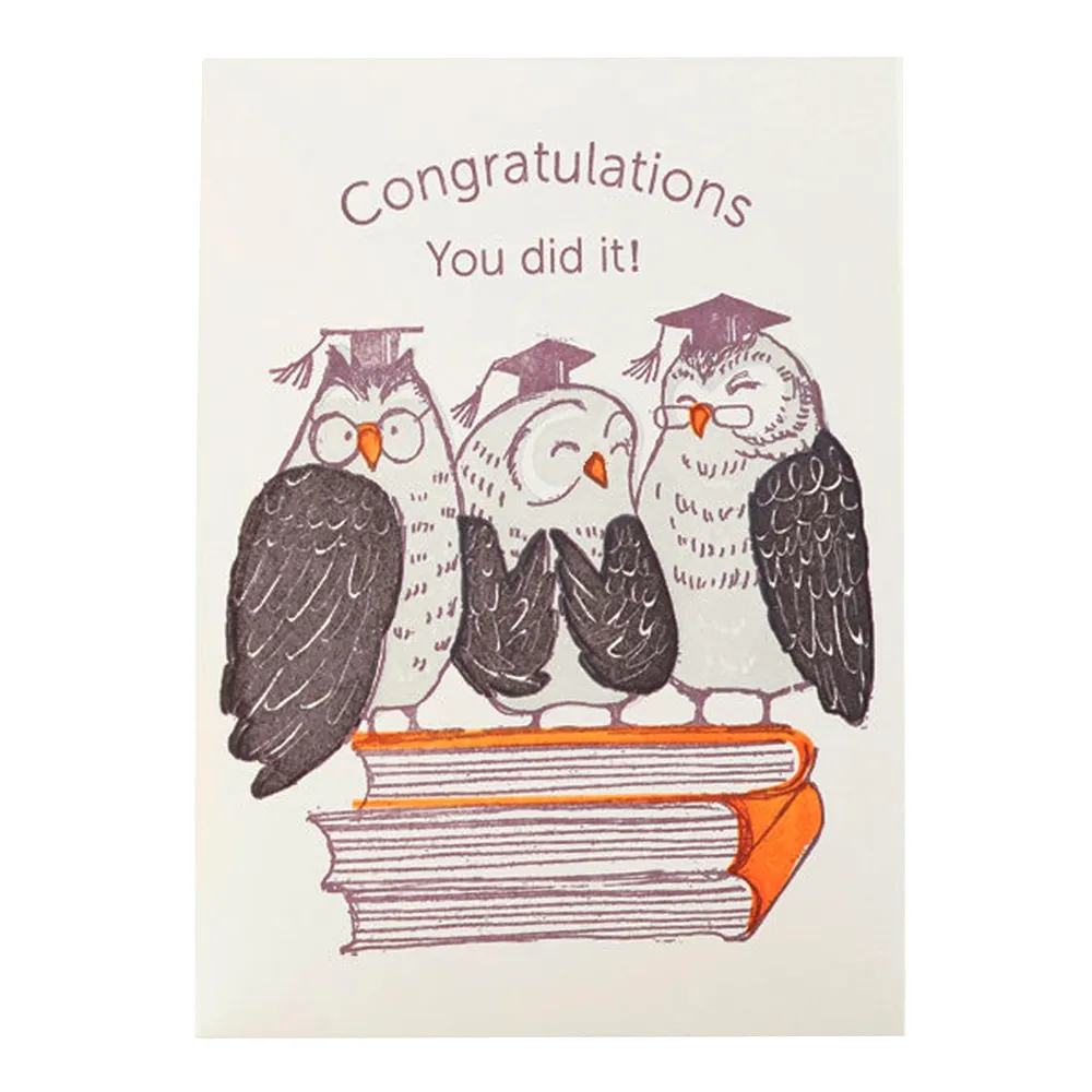 Owls Congrats You Did It Notecard by Ilee