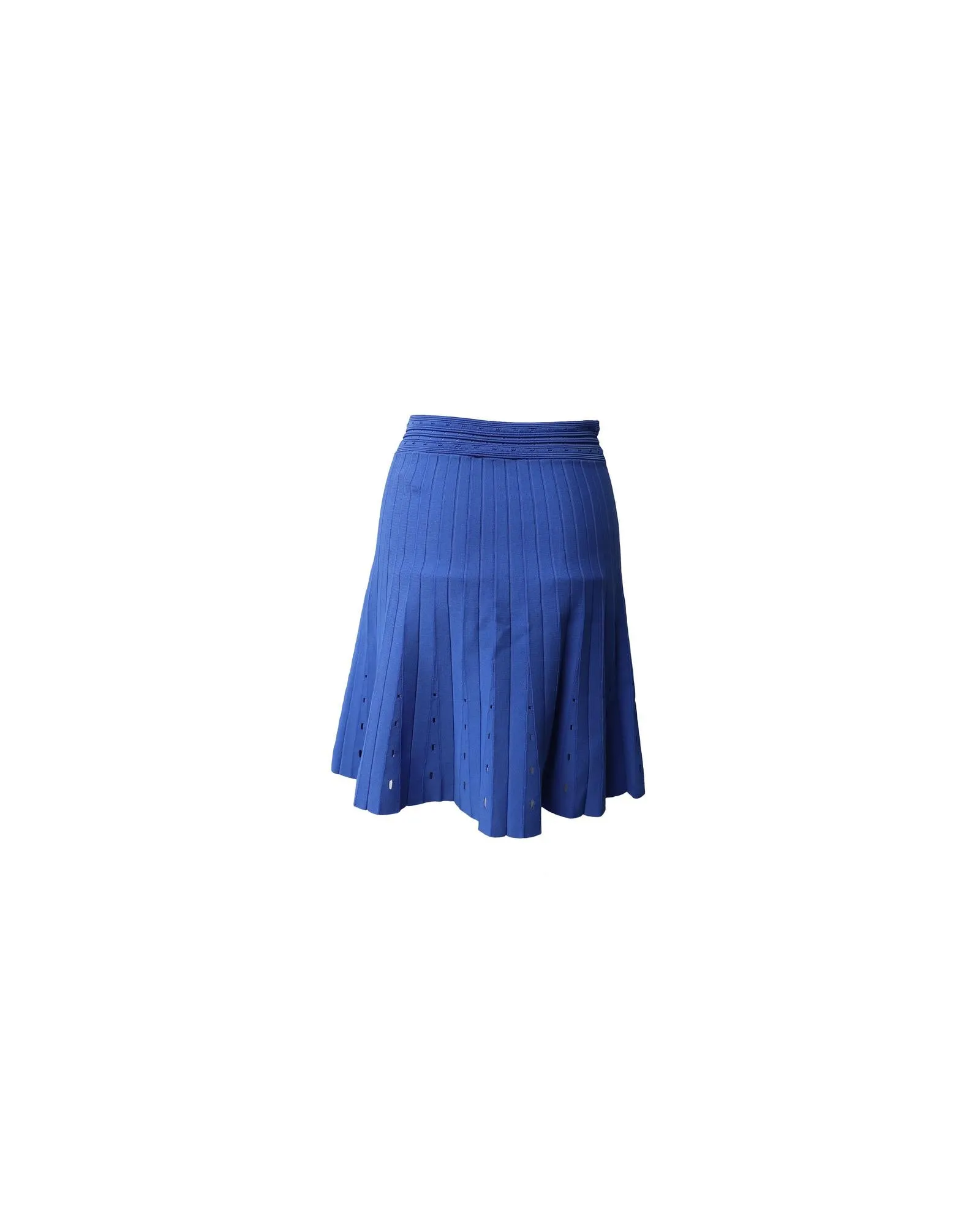 Pleated Skirt in Blue Viscose