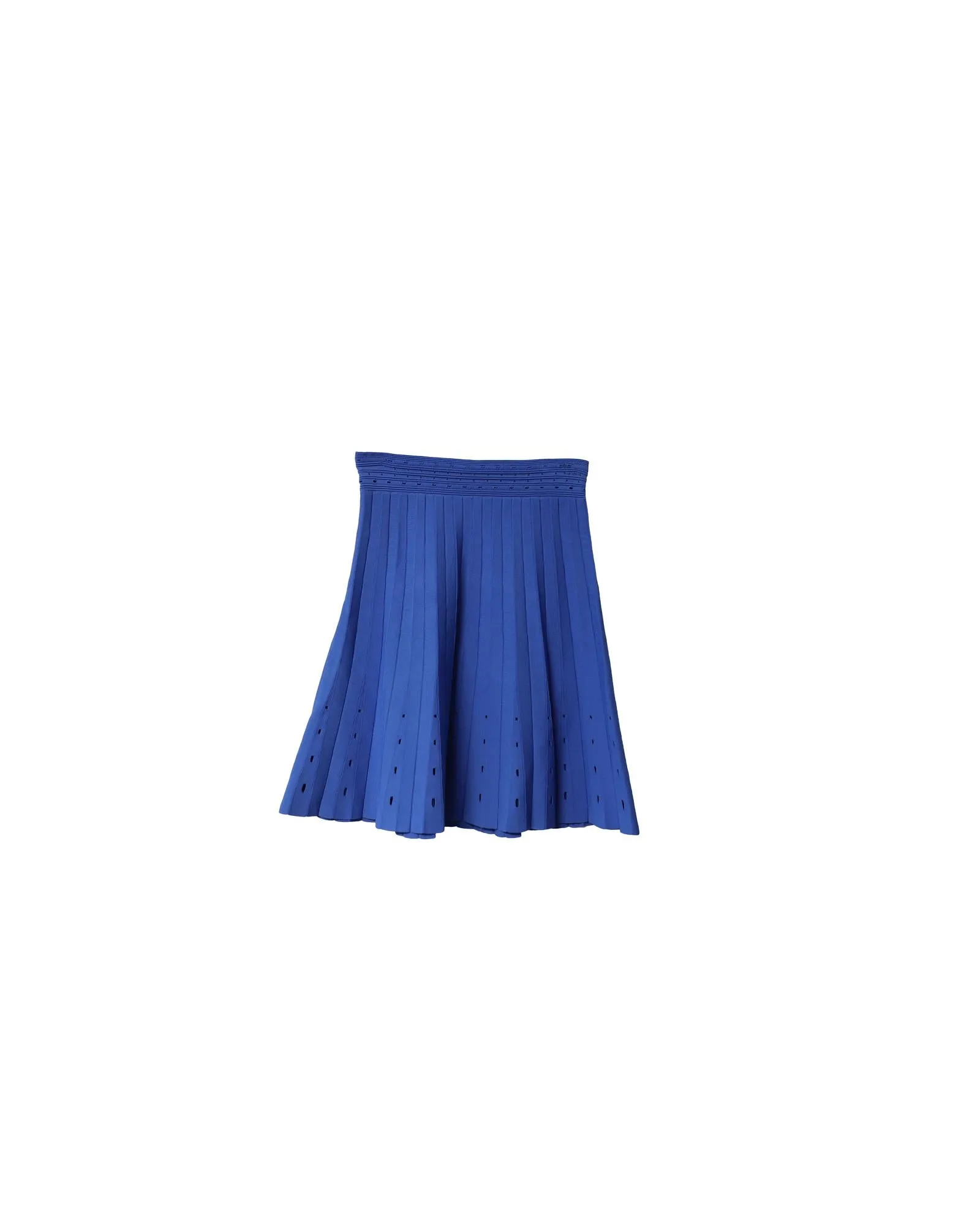 Pleated Skirt in Blue Viscose