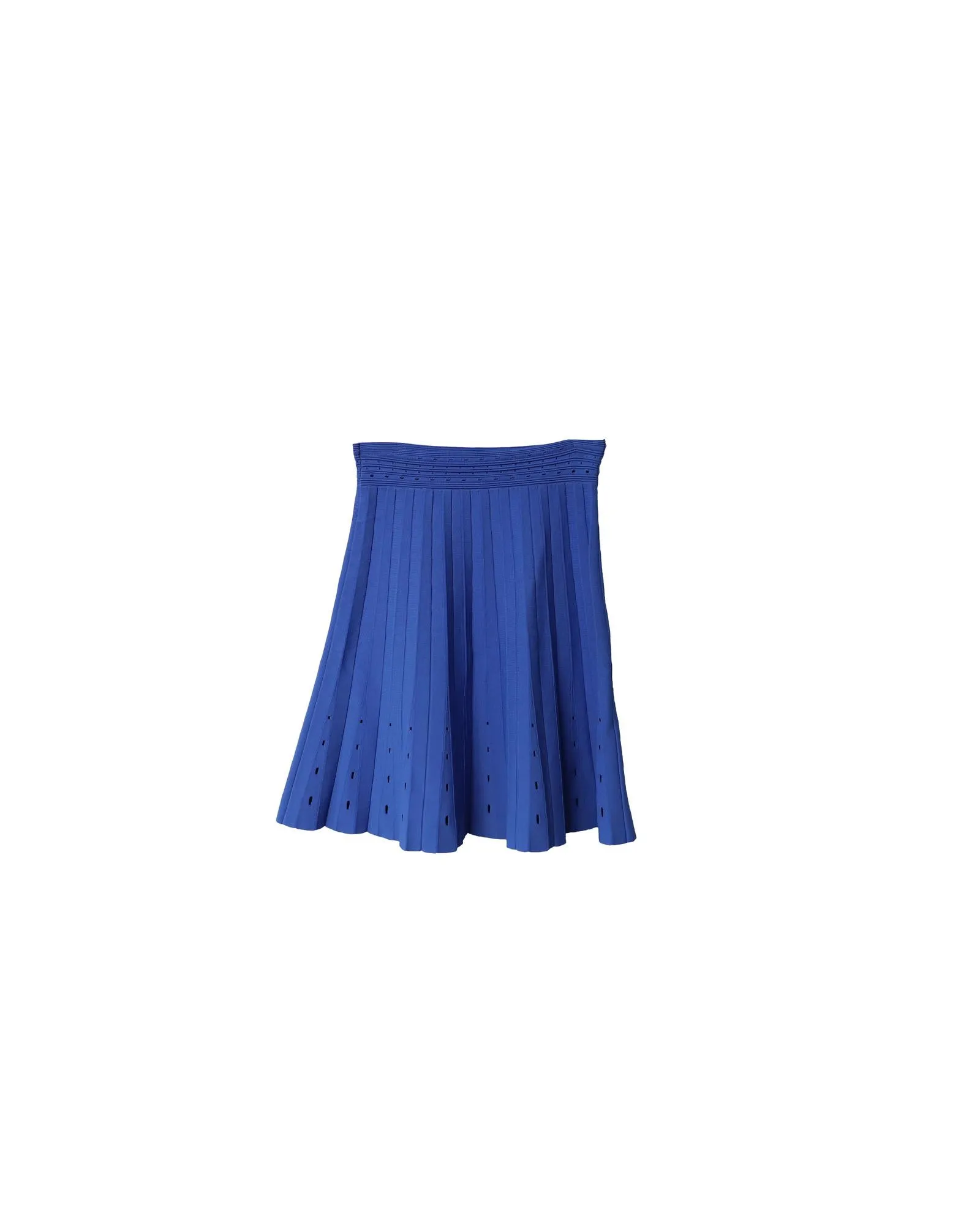 Pleated Skirt in Blue Viscose