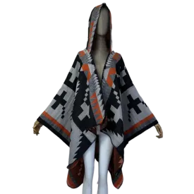 Pre Order : Hooded Midi Boho Poncho  Cardigan - WINI