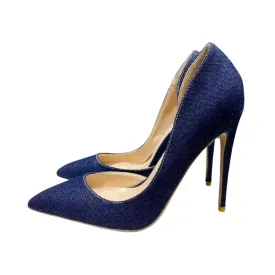 Pre Order:  Open Side Denim Stilettos