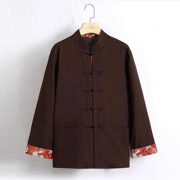 Retro Tang Suit Jacket with Waves Pattern