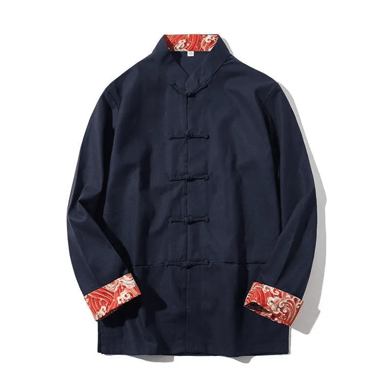 Retro Tang Suit Jacket with Waves Pattern