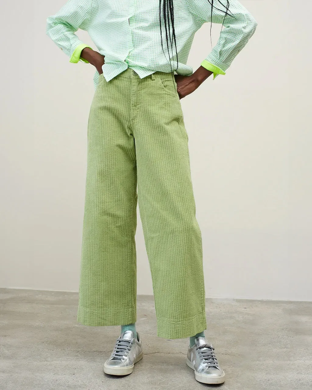 Rose Corduroy Pants - Green