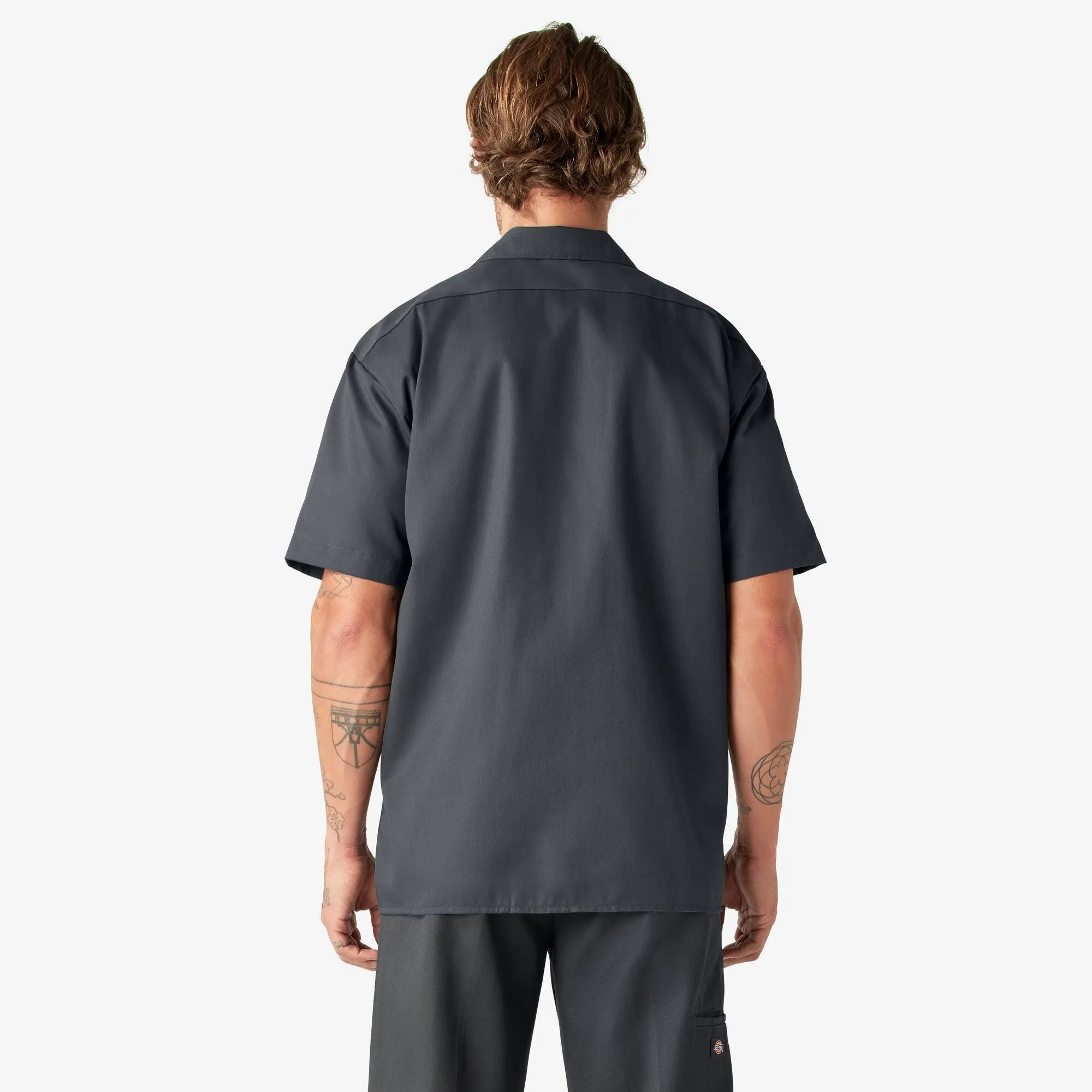 Short Sleeve Work Shirt, Charcoal Gray