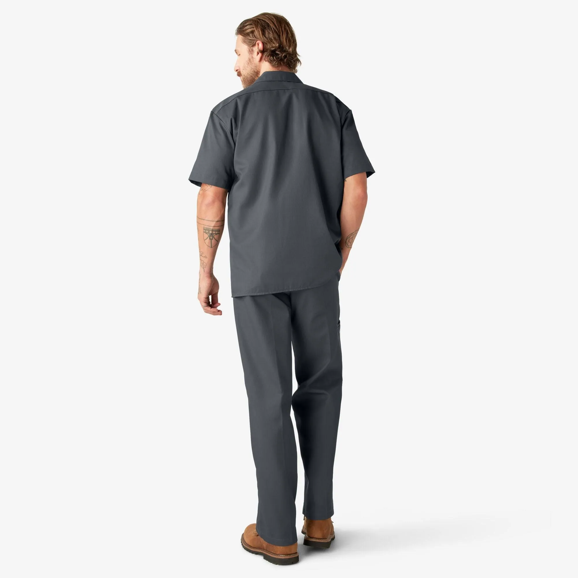 Short Sleeve Work Shirt, Charcoal Gray