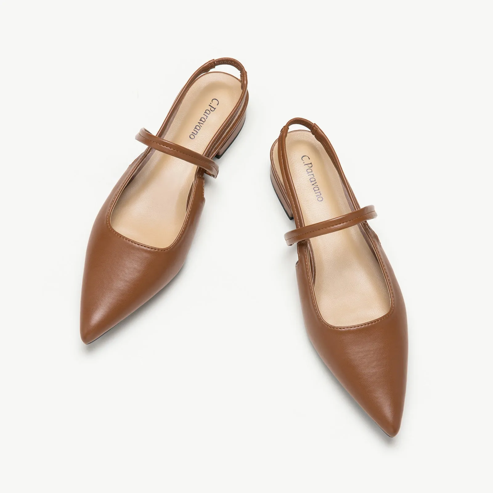 Sleek Pointed Toe Slingback Flats